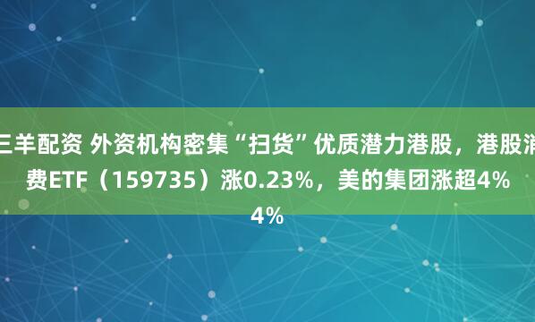 三羊配资 外资机构密集“扫货”优质潜力港股，港股消费ETF（159735）涨0.23%，美的集团涨超4%