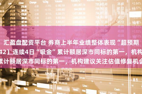 汇盈盘配资平台 券商上半年业绩整体表现“超预期”，券商ETF（159842）连续4日“吸金”累计额居深市同标的第一，机构建议关注估值修复机会