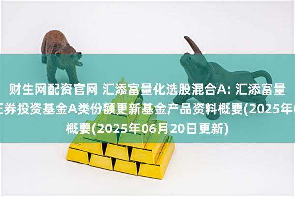 财生网配资官网 汇添富量化选股混合A: 汇添富量化选股混合型证券投资基金A类份额更新基金产品资料概要(2025年06月20日更新)